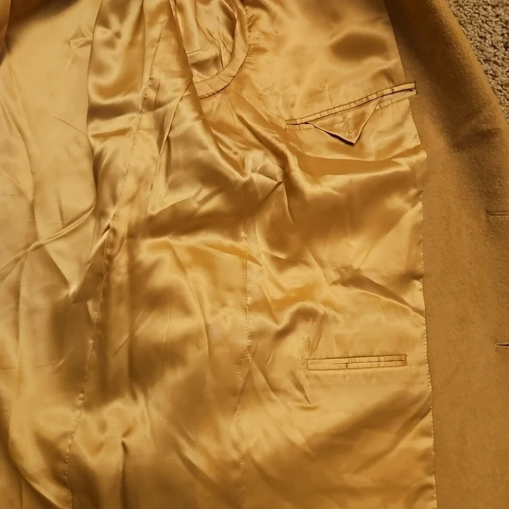 BOTANY 500 MENS 46L 100% CAMEL HAIR SPORT‎ COAT BLAZER Small Hole Left Sleeve